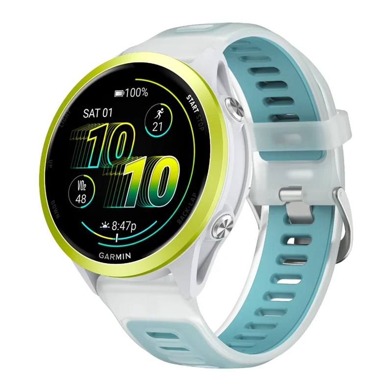 20mm Watch Band for Garmin Forerunner 570 42mm  /  Samsung Galaxy Watch7 44mm  /  40mm Transparent Silicone Wrist Strap - Blue