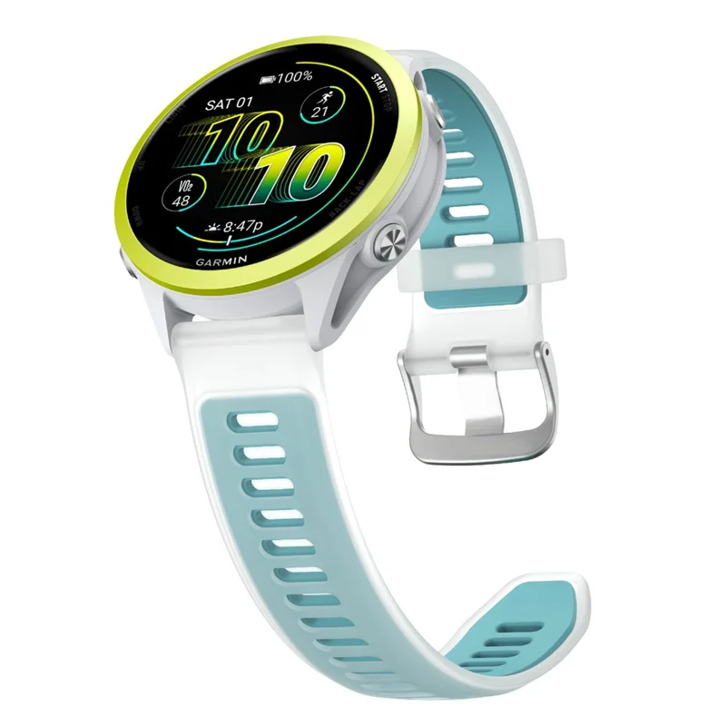 20mm Watch Band for Garmin Forerunner 570 42mm  /  Samsung Galaxy Watch7 44mm  /  40mm Transparent Silicone Wrist Strap - Blue