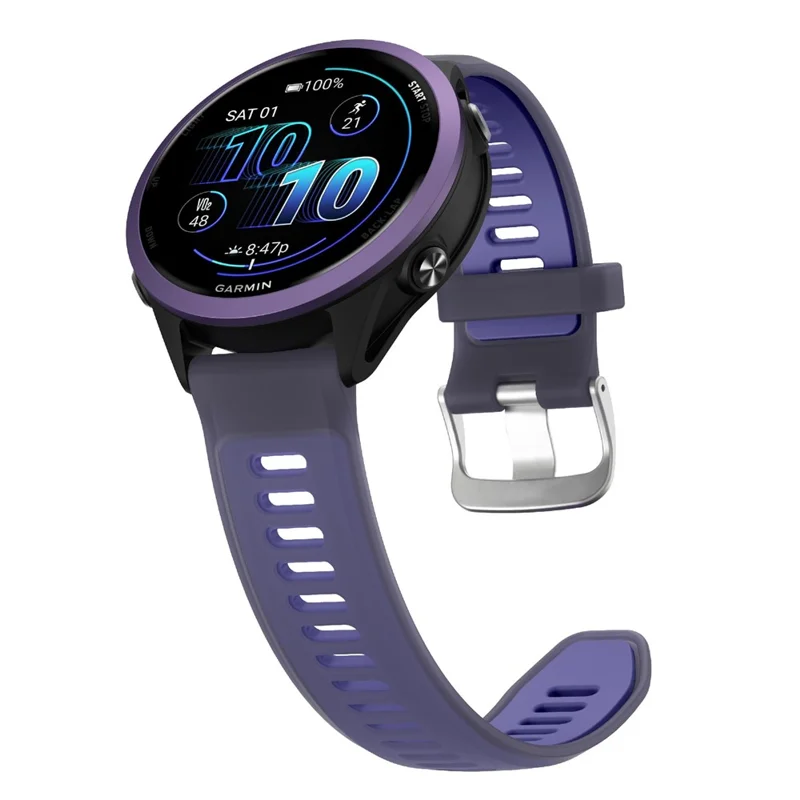 22mm Silicone Strap for Garmin Forerunner 570 47mm  /  Huawei Watch GT 5 Pro 46mm  /  GT 5 46mm Transparent Silicone Wrist Strap - Purple