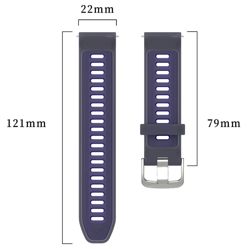 22mm Silicone Strap for Garmin Forerunner 570 47mm  /  Huawei Watch GT 5 Pro 46mm  /  GT 5 46mm Transparent Silicone Wrist Strap - Purple