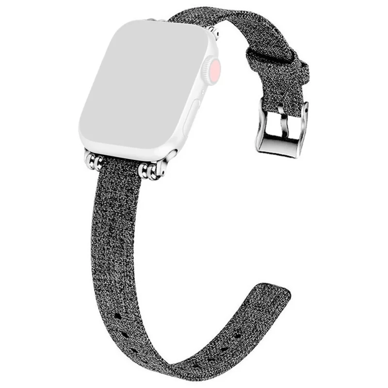Canvas Woven Watch Strap for Apple Watch Series 10 9 8 7 SE 6 5 4 3 2 1 42mm 41mm 40mm 38mm Adjustable Band - Light Purple