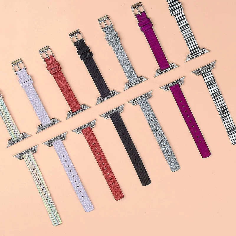 Pulseira de Tecido de Lona para Apple Watch Series 10 Ultra 9 8 7 SE 6 5 4 3 2 1 46mm 49mm 45mm 44mm 42mm Banda Ajustável - Preto / Branco
