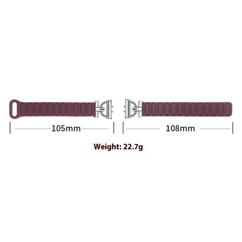 For Samsung Galaxy Fit3 Magnetic Watch Strap Silicone Wrist Band with D Ring Connector - Mint Green  /  Starlight