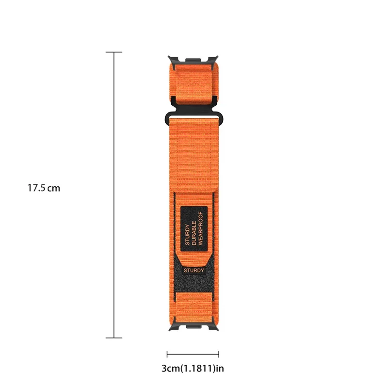 Nylon Uhrenarmband für Samsung Galaxy Watch8 Classic 46mm / Watch8 44mm / 40mm Klettband im Military-Stil - Orange