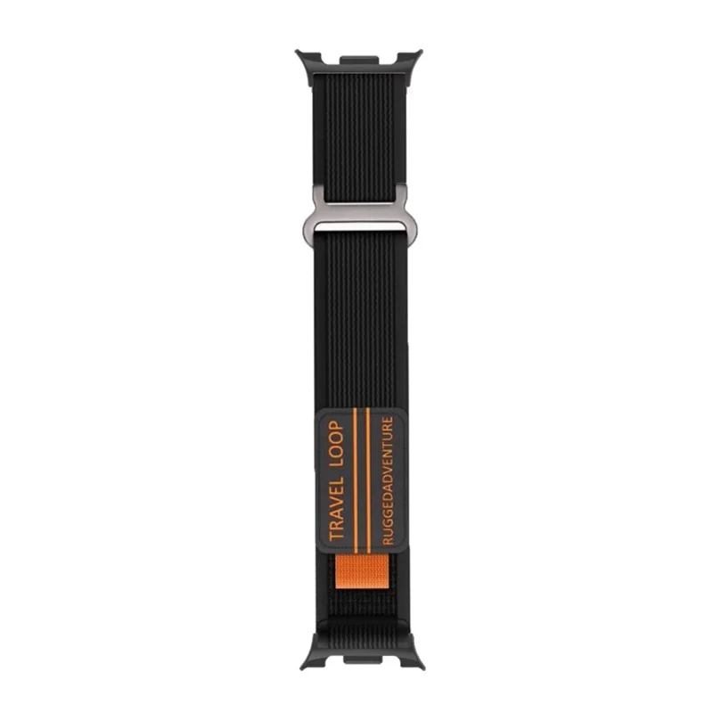 Nylon Strap for Samsung Galaxy Watch8 Classic 46mm / Watch8 44mm / 40mm Magic Tape Watch Band with Metal Buckle - Black