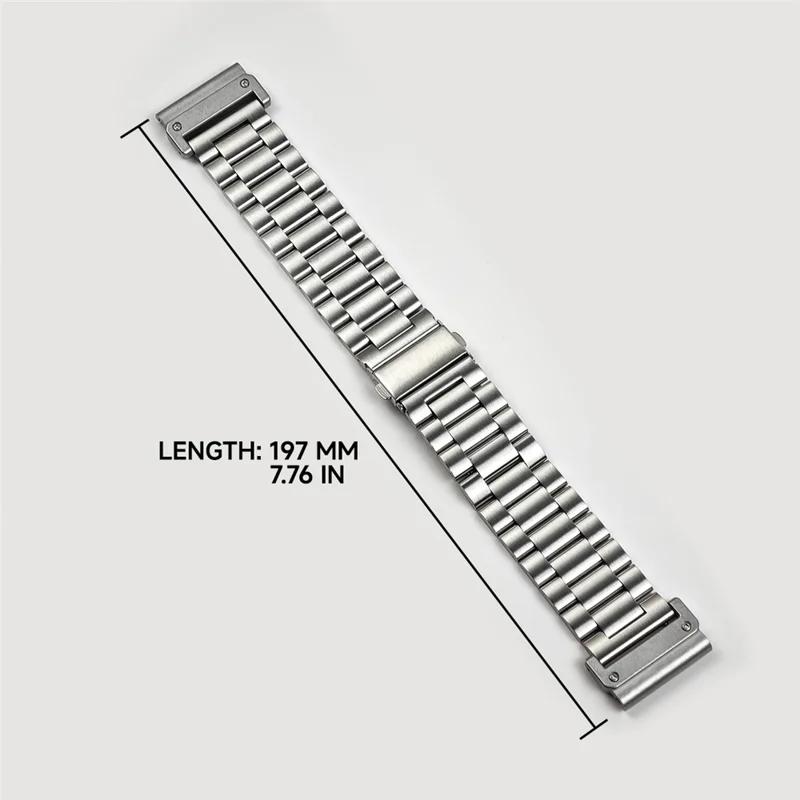 Per Garmin Fenix 8 47mm / E 47mm Cinturino per Orologio 22mm in Lega di Titanio a 3 Maglie - Argento
