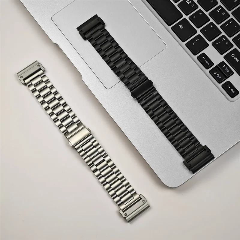 26mm Armband für Garmin Fenix 8 51mm / Enduro 3 / Enduro 2 Titanlegierung 3-Glieder Armband - Silber