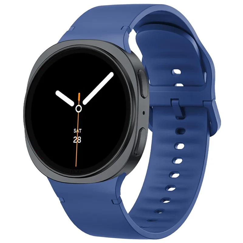 Bracelete de silicone de 20 mm para Samsung Galaxy Watch8 44 mm / 40 mm / Watch8 Classic 46 mm Textura plana, Tamanho P - Safira