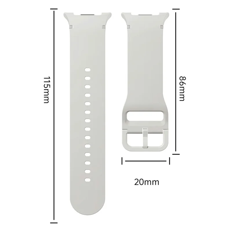 Bracelete de silicone de 20 mm para Samsung Galaxy Watch8 44 mm / 40 mm / Watch8 Classic 46 mm Textura plana, Tamanho P - Safira