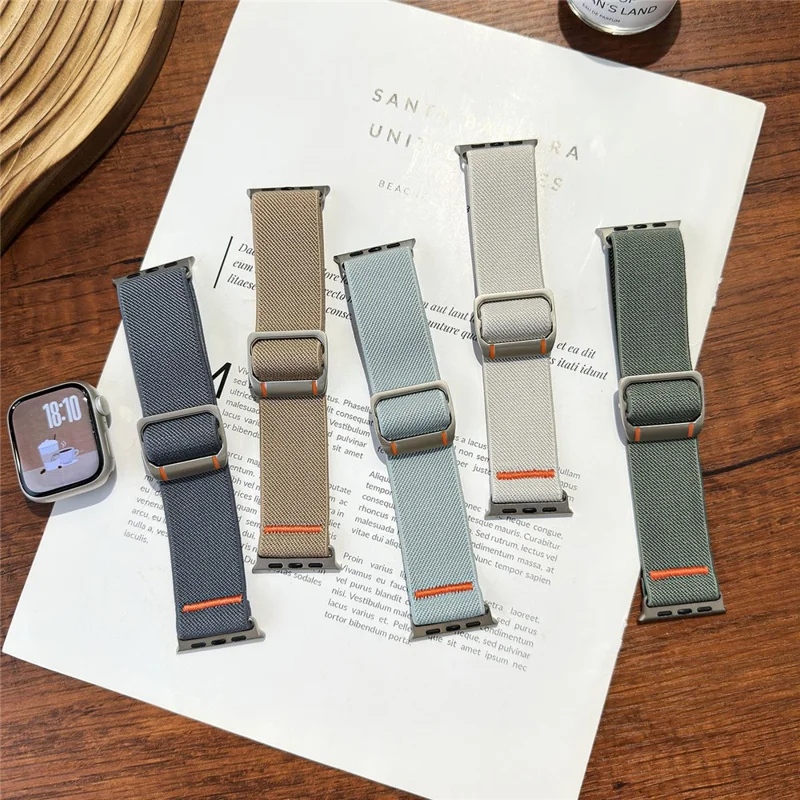Geflochtenes Armband für Apple Watch Series 10 9 8 7 SE 6 5 4 3 2 1 42mm 41mm 40mm 38mm Elastisches Nylon Verstellbares Uhrenarmband - Sand Rosa