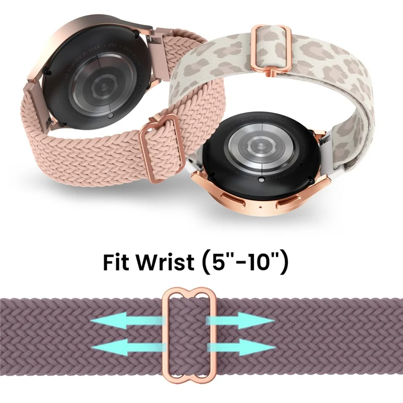 AHASTYLE Cinturino in Nylon Intrecciato per Samsung Galaxy Watch6 / Watch 5 / Watch 4 da 40mm e 44mm, 20mm, Traspirante - Bohemia