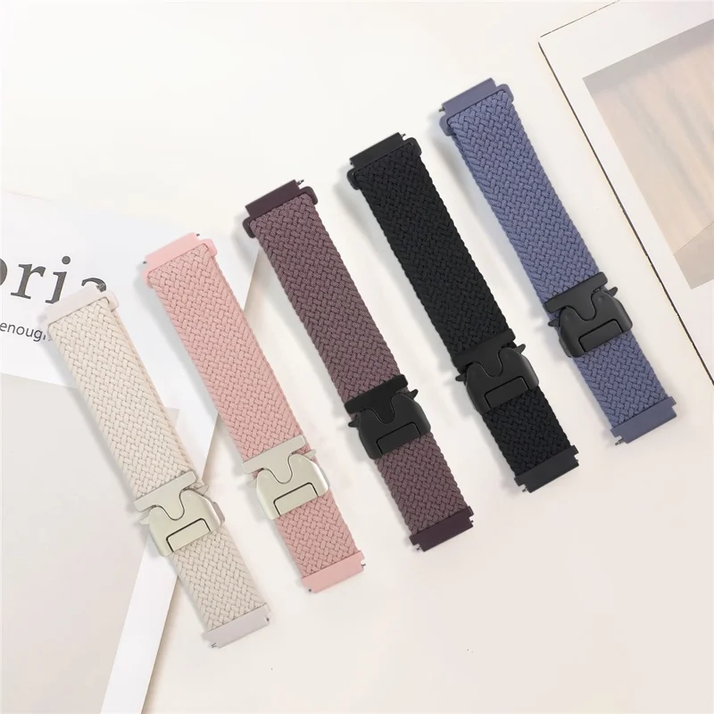 AHASTYLE WE37 Pulseira para Samsung Galaxy Watch7 / Watch6 / Watch 5 / Watch 4 40mm 44mm, Alça de Nylon Trançada Dupla de 20mm - Rosa