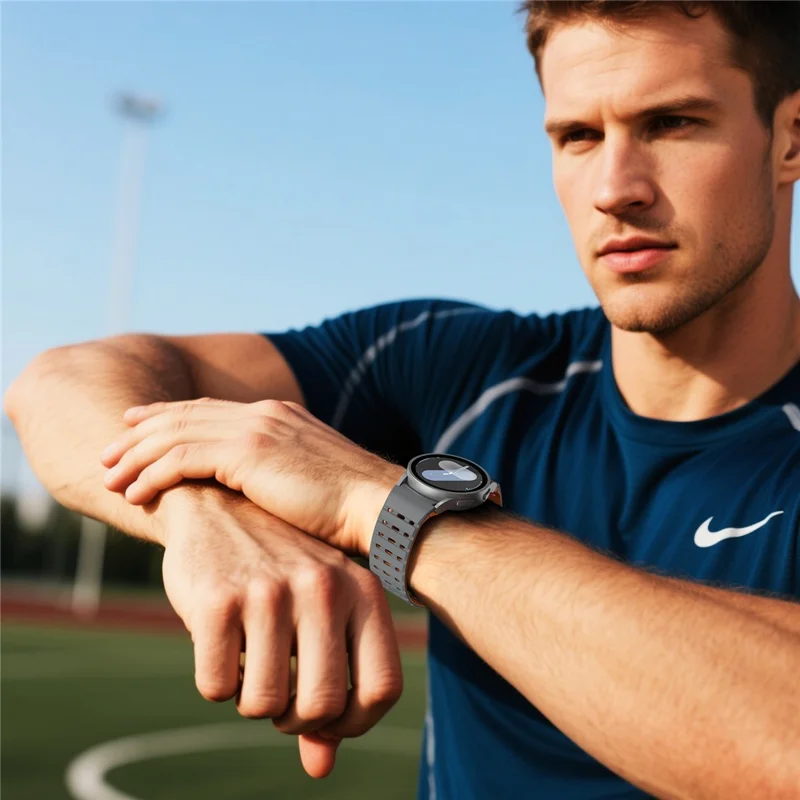 AHASTYLE WE33-SX For Samsung Galaxy Watch7 / Watch6 / Watch 5 / Watch 4 40mm 44mm , 20mm Breathable Magnetic Silicone Strap - Grey + Orange