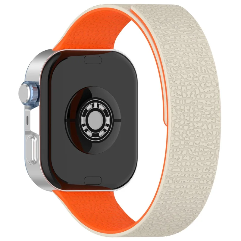 Silicone Band for Huawei Watch Fit 4 Pro / Fit 4 / Fit 3 Litchi Texture Magnetic Strap - Starlight / Orange