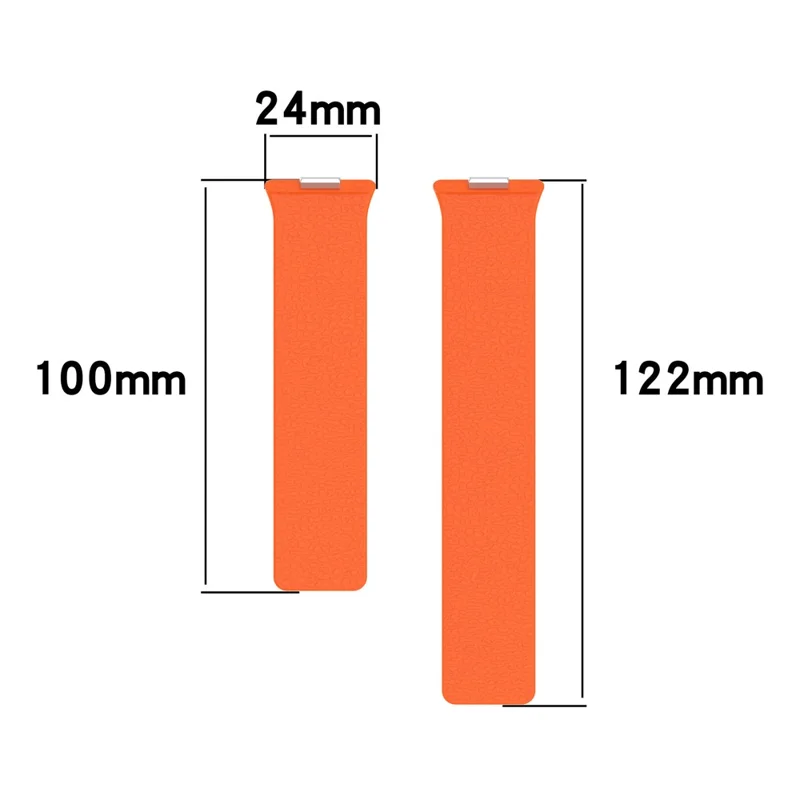 Silicone Band for Huawei Watch Fit 4 Pro / Fit 4 / Fit 3 Litchi Texture Magnetic Strap - Starlight / Orange
