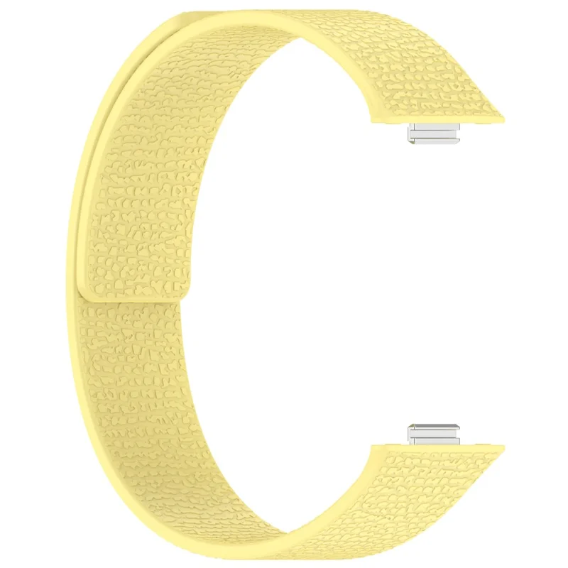 Silicone Band for Huawei Watch Fit 4 Pro / Fit 4 / Fit 3 Litchi Texture Magnetic Strap - Yellow