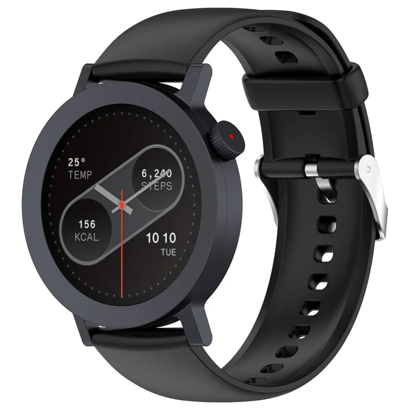Cinturino per Smartwatch Nothing CMF Watch 3 Pro / Watch Pro 2 / Watch Pro in Silicone con Fibbia Argento - Nero