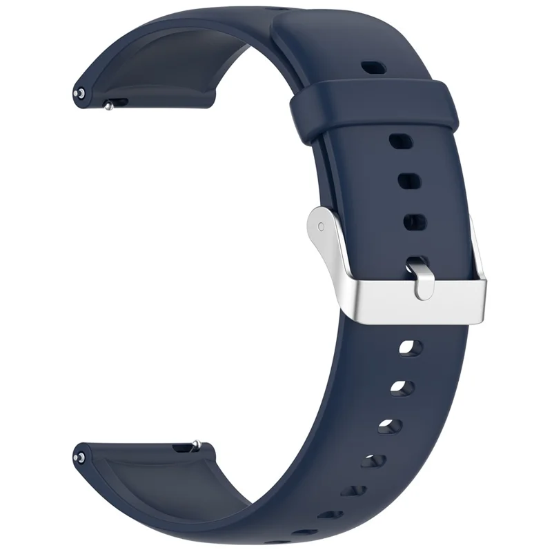 Smartwatch-Armband für Nothing CMF Watch 3 Pro / Watch Pro 2 / Watch Pro Silikonarmband mit Silberschnalle - Marineblau