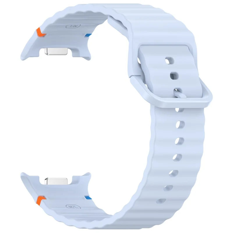 Watch Band for Samsung Galaxy Watch8 44mm / 40mm / Watch8 Classic 46mm Wave Stitching Line Silicone Adjustable Strap - Baby Blue
