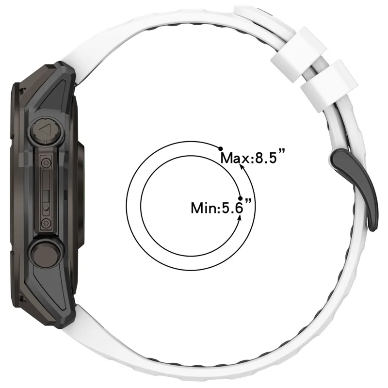 Bracelet de remplacement de 26 mm pour Garmin quatix 8 51mm / Fenix 8 51mm / epix Pro 51mm Bracelet de montre en silicone à double couleur - Blanc / Noir