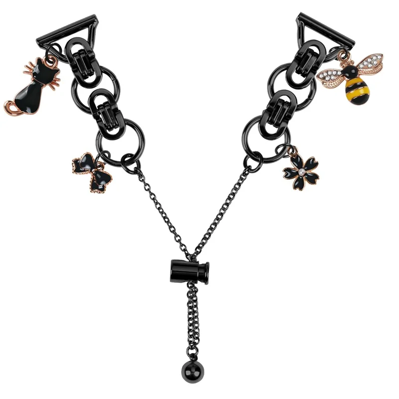 Für Huami Amazfit GTS 3 Elektrolytisch veredeltes Metalllegierungsband Einzelne Schlaufenkette Armband - Schwarz