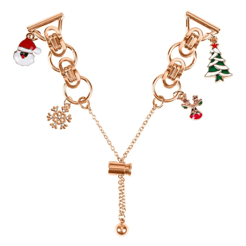 Per Huami Amazfit GTS 2 Cinturino in Lega Metallica Placcata Elettroliticamente, Catena a Singolo Anello - Oro Rosa / Natale