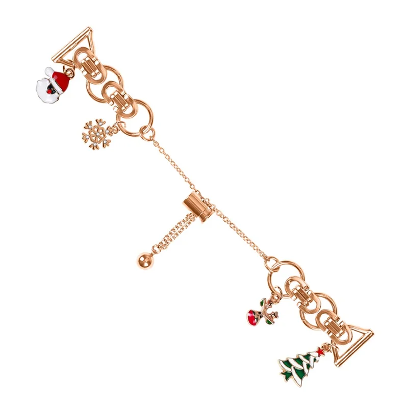 Per Huami Amazfit GTS 2 Cinturino in Lega Metallica Placcata Elettroliticamente, Catena a Singolo Anello - Oro Rosa / Natale