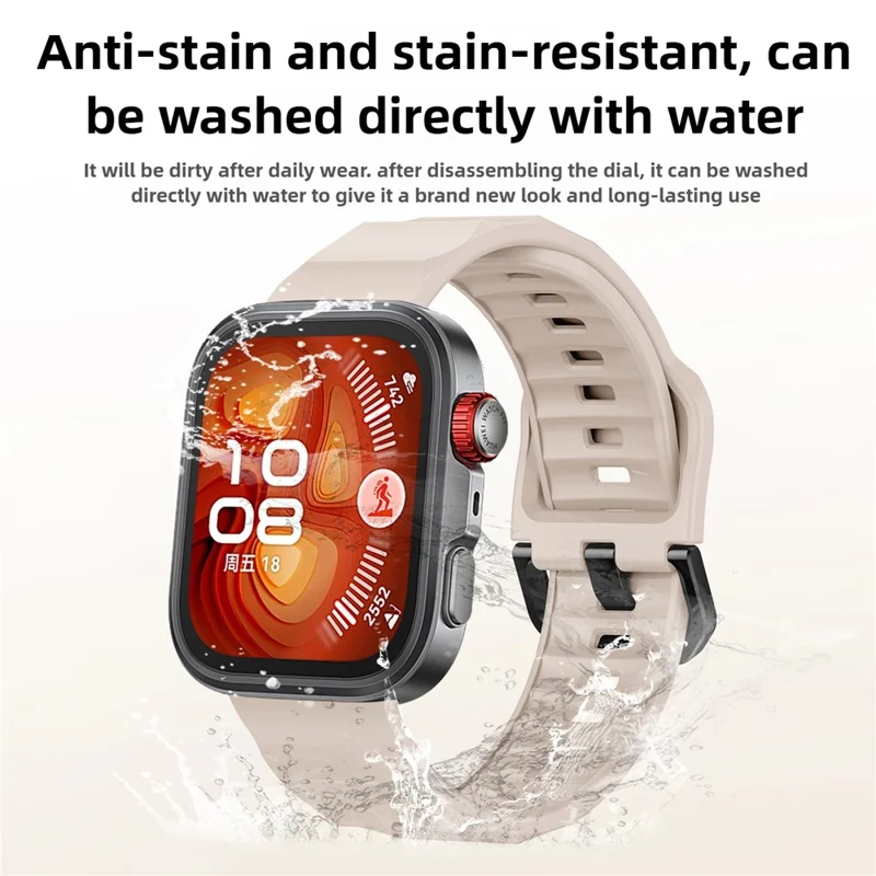 Silicone Strap for Huawei Watch Fit 4 Pro / Fit 4 / Fit 3 Wave Design Replacement Watch Band - Starlight