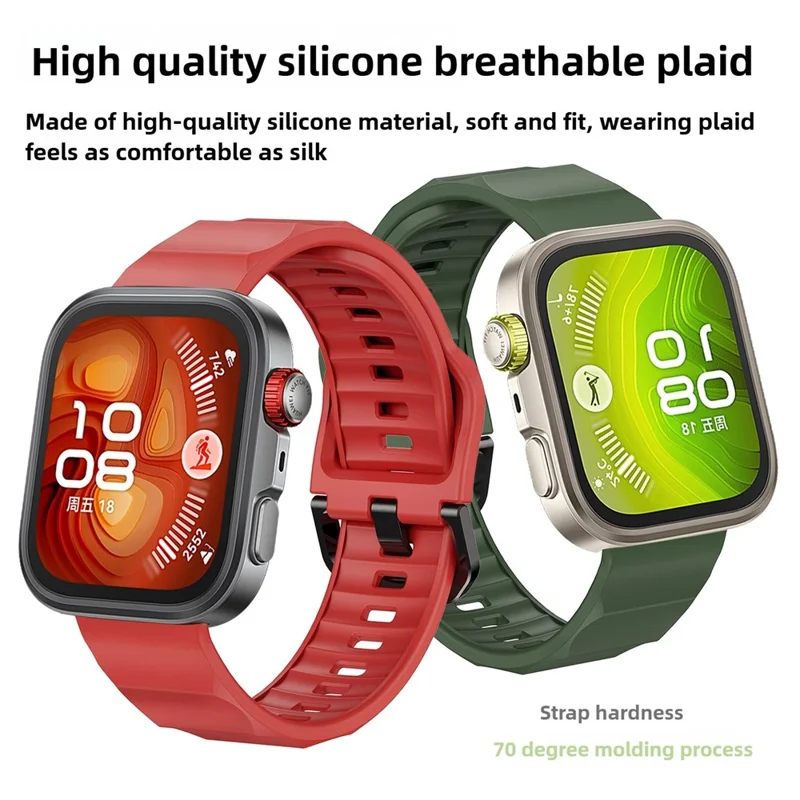 Silicone Strap for Huawei Watch Fit 4 Pro / Fit 4 / Fit 3 Wave Design Replacement Watch Band - Starlight