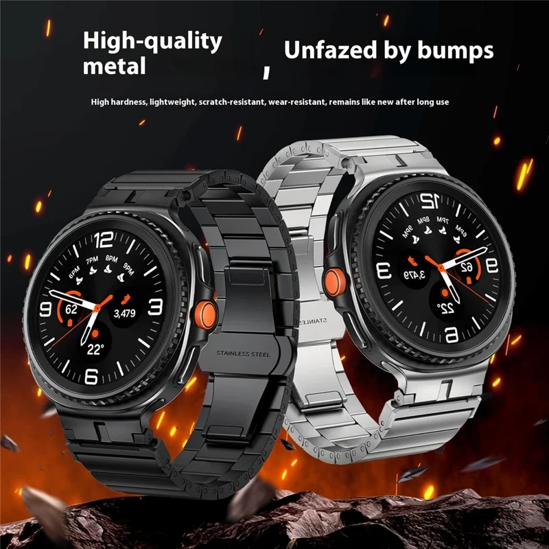 Replacement Strap for Samsung Galaxy Watch8 44mm / 40mm / Watch8 Classic 46mm Stainless Steel Watch Band - Silver