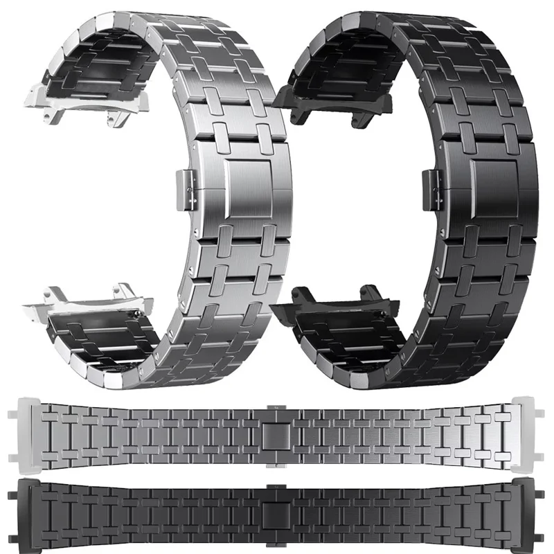 For Huami Amazfit T-Rex 3 A2322 Stainless Steel Watch Band with Butterfly Clasp - Silver