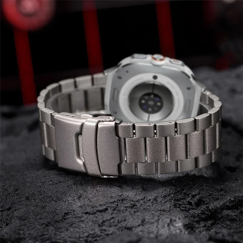 Watch Band for Samsung Galaxy Watch8 44mm / 40mm / Watch8 Classic 46mm Titanium Alloy 3-Bead Wrist Strap - Silver