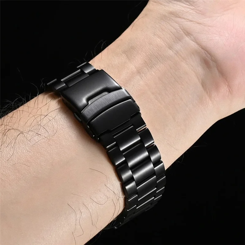 Watch Band for Samsung Galaxy Watch8 44mm / 40mm / Watch8 Classic 46mm Titanium Alloy 3-Bead Wrist Strap - Silver