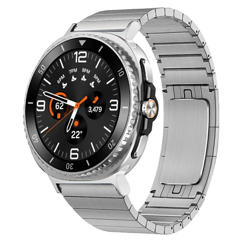 Watch Band for Samsung Galaxy Watch8 44mm / 40mm / Watch8 Classic 46mm Titanium Alloy 1-Bead Wrist Strap - Silver