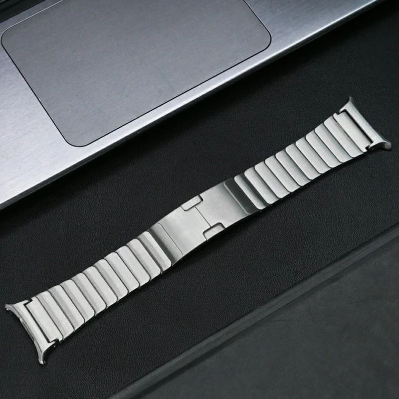Watch Band for Samsung Galaxy Watch8 44mm / 40mm / Watch8 Classic 46mm Titanium Alloy 1-Bead Wrist Strap - Silver