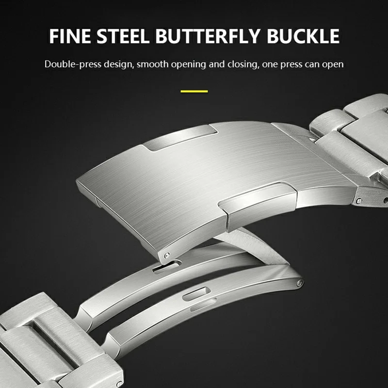 Watch Band for Samsung Galaxy Watch8 44mm / 40mm / Watch8 Classic 46mm Titanium Alloy 1-Bead Wrist Strap - Silver