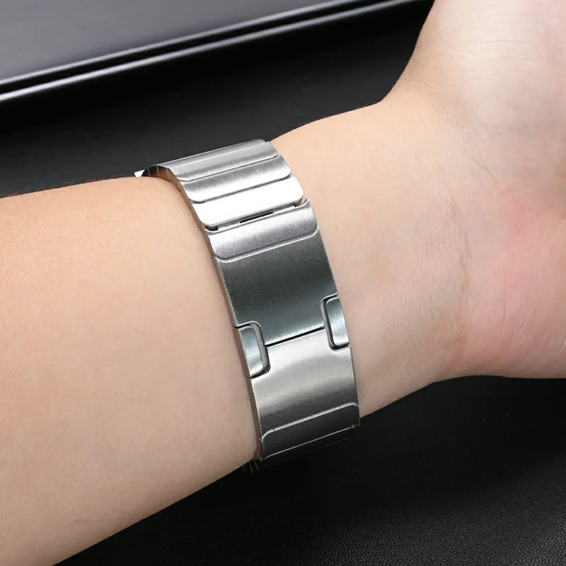 Watch Band for Samsung Galaxy Watch8 44mm / 40mm / Watch8 Classic 46mm Titanium Alloy 1-Bead Wrist Strap - Silver