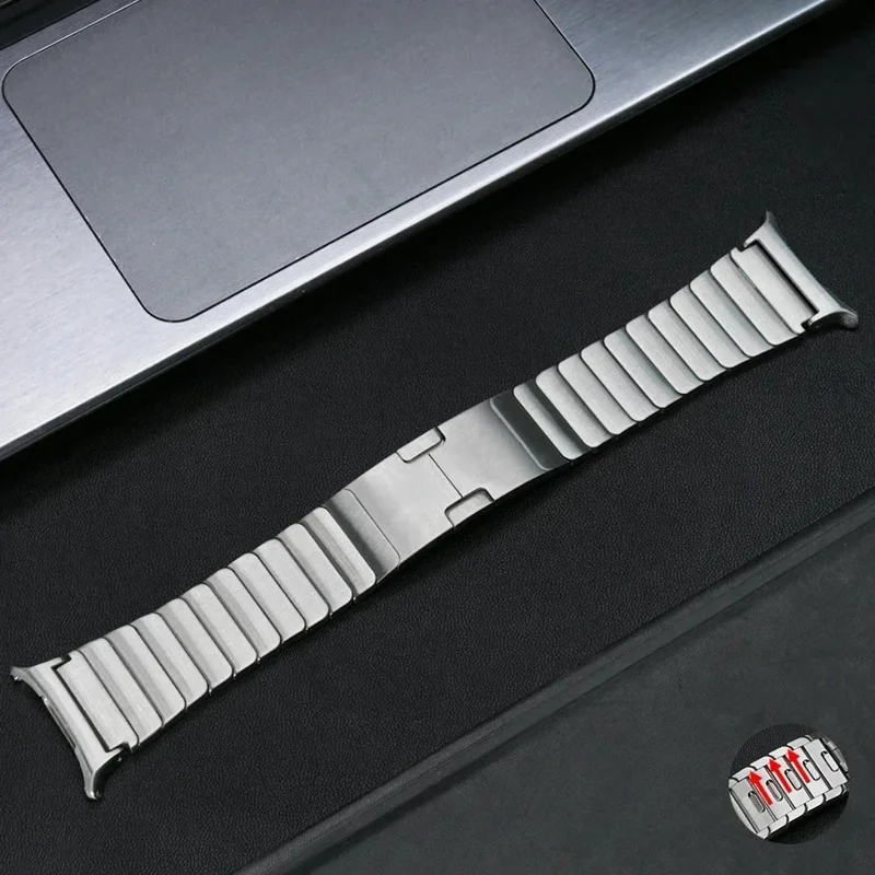 For Samsung Galaxy Watch Ultra 47mm / Ultra (2025) 47mm Detachable Watch Band Stainless Steel 1-Bead Wrist Band - Silver