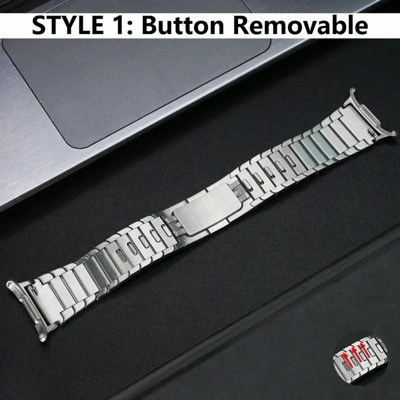 For Samsung Galaxy Watch Ultra 47mm / Ultra (2025) 47mm Detachable Watch Band Stainless Steel 1-Bead Wrist Band - Silver