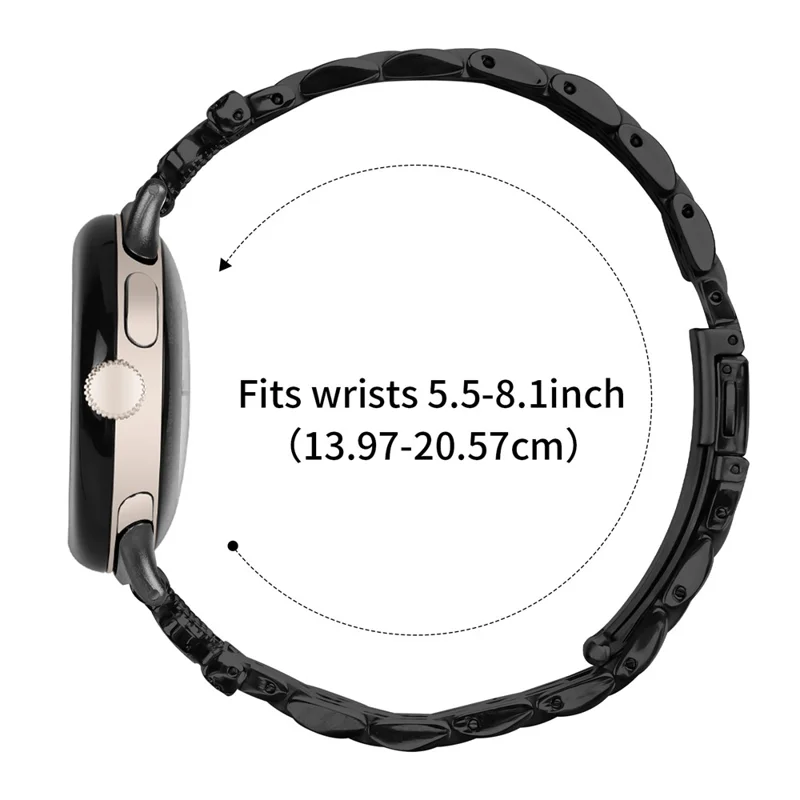 Для Google Pixel Watch 2 / Ремешок для часов Pixel Watch с 7 бусинами из стразов с коронкой из нержавеющей стали - чёрный