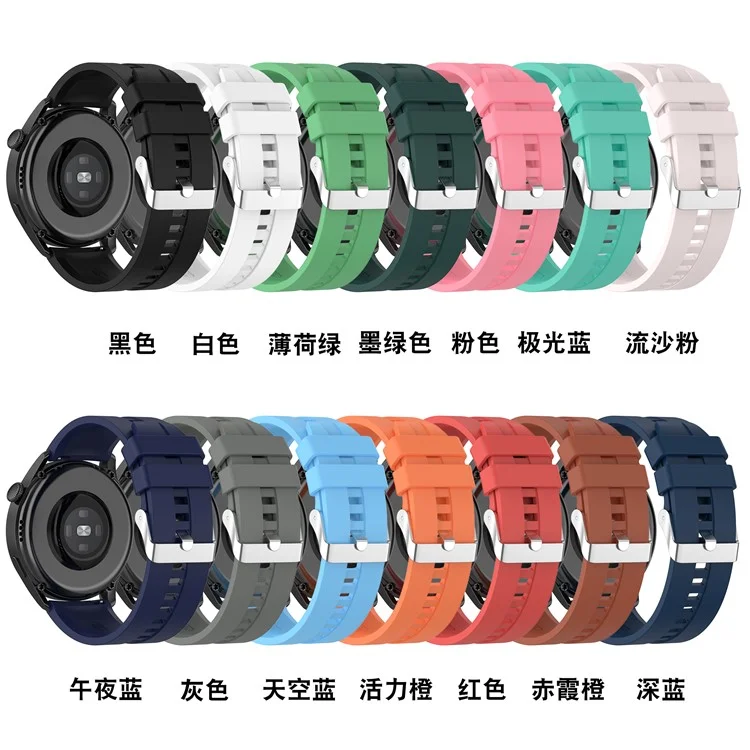 Substituição Silicone Ajusta Band Strap 22mm Para Huawei Relógio 3/relógio 3 Pro/Watch GT 2 46mm - Preto