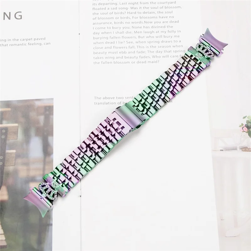 Watch Band with Quick Release Connector For Samsung Galaxy Watch 5 Pro  /  5  /  5 Active  /  4  /  4 Classic  /  4 Active 7-Bead Crown Strap - Colorful