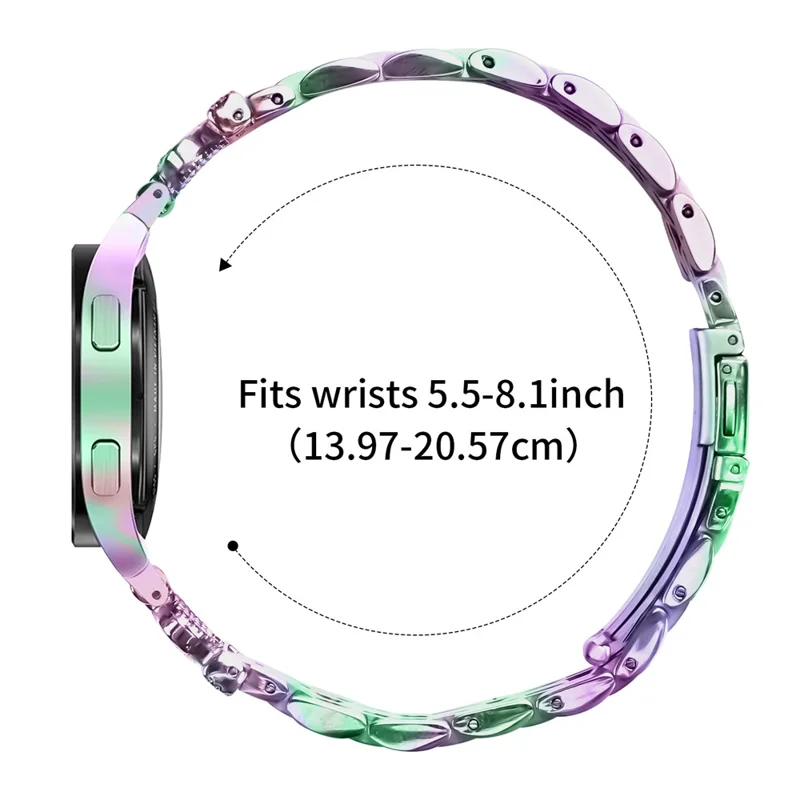 Watch Band with Quick Release Connector For Samsung Galaxy Watch 5 Pro  /  5  /  5 Active  /  4  /  4 Classic  /  4 Active 7-Bead Crown Strap - Colorful