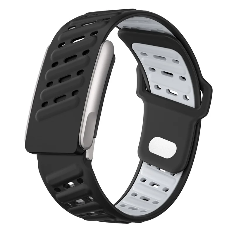 Para WHOOP LIFE Correa de Repuesto con Diseño de Doble Color, Transpirable, de Silicona - Negro / Gris Claro