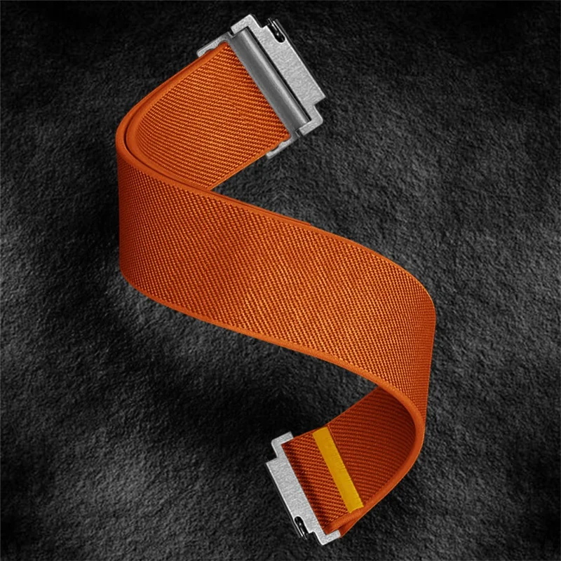 For Huawei Watch GT 5 41mm Nylon Watch Band 18mm Adjustable Elastic Replacement Strap - Orange