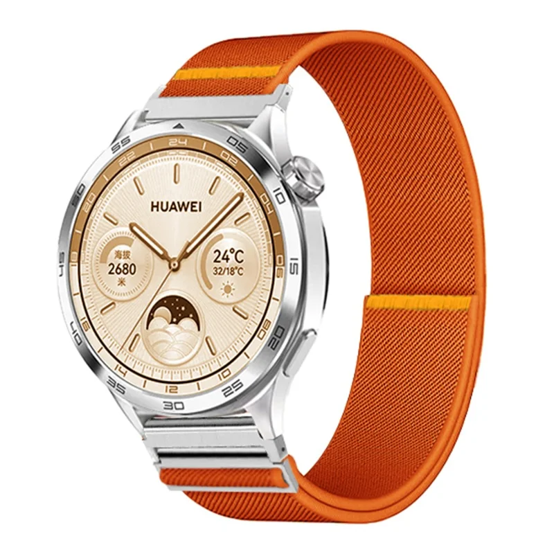 Per Samsung Galaxy Watch7 44mm / 40mm Cinturino per Orologio in Nylon 20mm Regolabile Elastico Sostituivo - Arancione