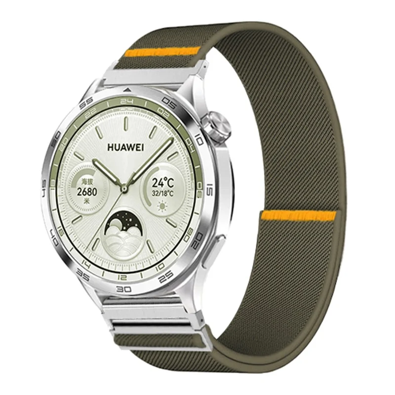 Per Samsung Galaxy Watch7 44mm / 40mm Cinturino in Nylon per Orologio 20mm Regolabile Elastico di Ricambio - Verde Militare