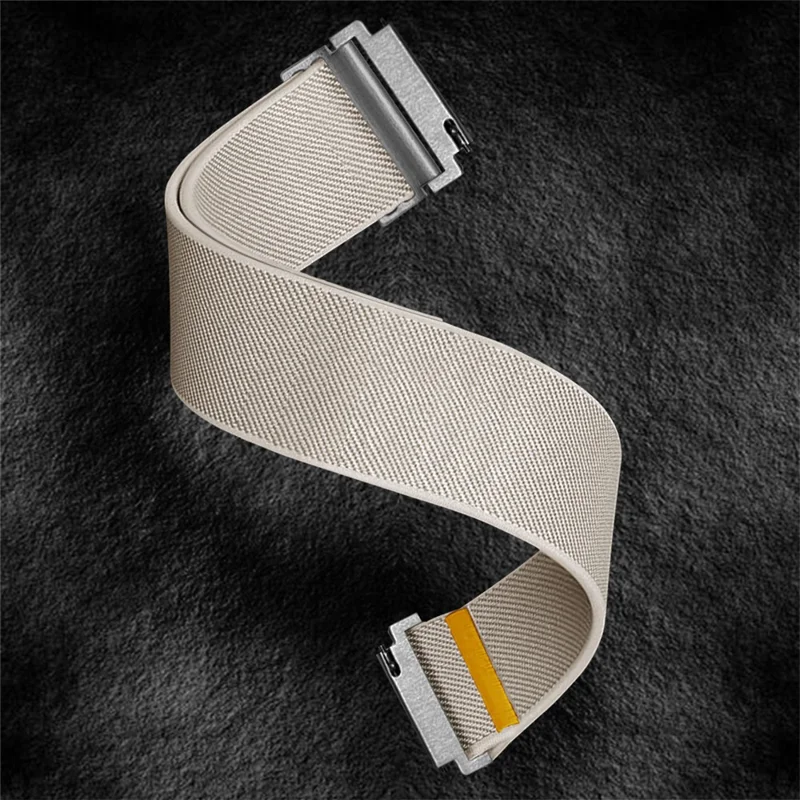 For Samsung Galaxy Watch7 44mm / 40mm Nylon Watch Band 20mm Adjustable Elastic Replacement Strap - Starlight