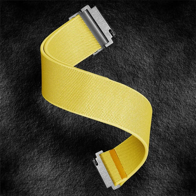 For Huawei Watch GT 5 46mm Nylon Watch Band 22mm Adjustable Elastic Replacement Strap - Yellow