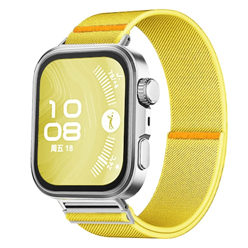 Nylon Watch Band for Huawei Watch Fit 4 Pro / Fit 4 / Fit 3 Adjustable Elastic Replacement Strap - Yellow